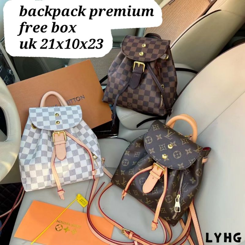 Ransel LV import / backpack lv premium uk 21x10x23 free box magnet