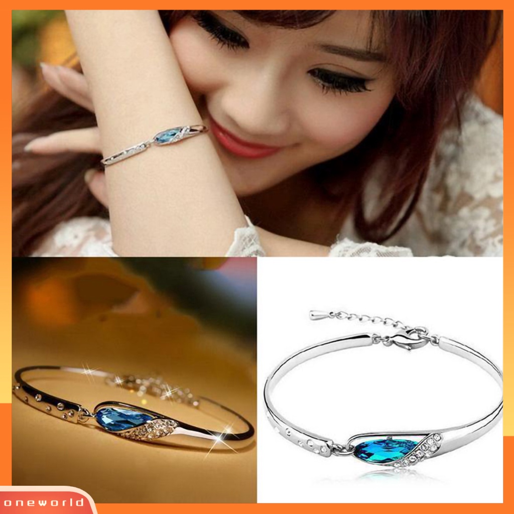 {oneworld} Gelang Bangle Fashion Berlian Imitasi Ramah Kulit Elegan Untuk Pacaran