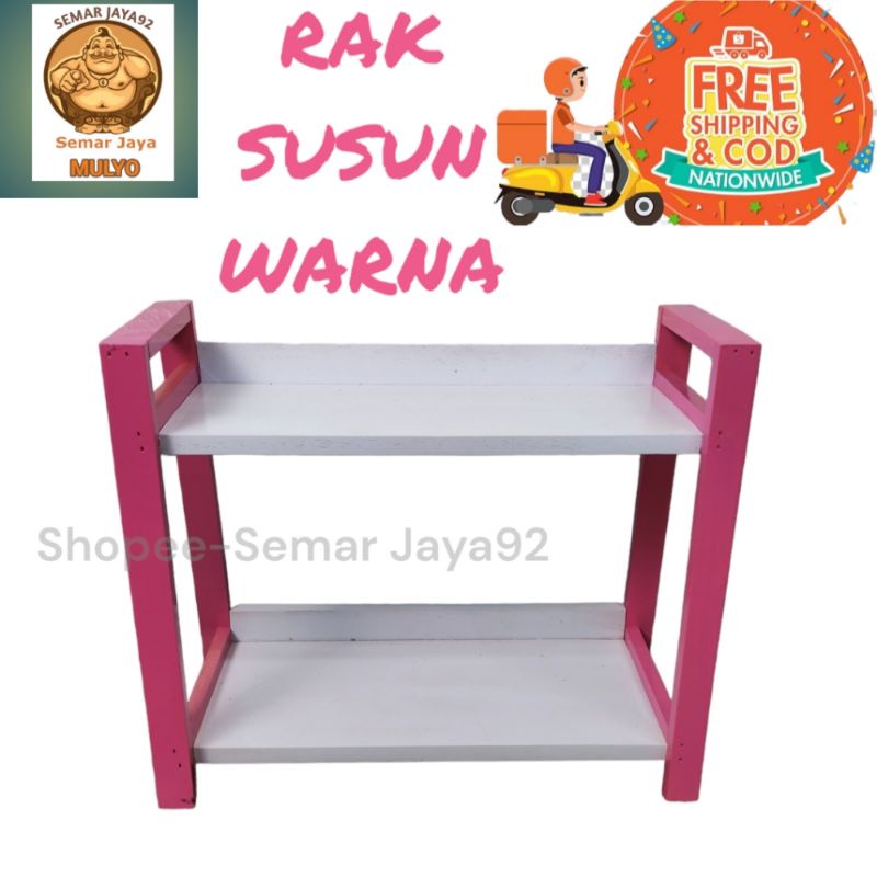 RAK CUSTOM WARNA BUMBU DAPUR 2 SUSUN MINIMALIS SERBAGUNA MUTU TERJAMIN