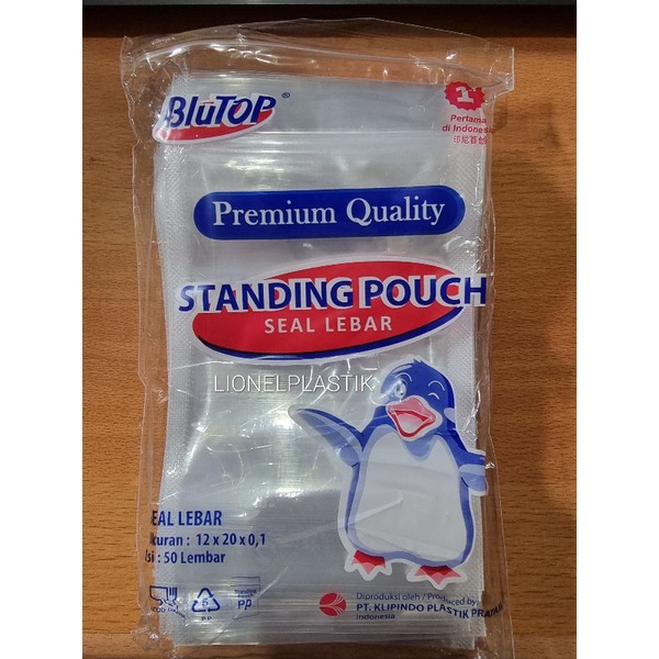 Standing Pouch 12x20 STP Double Seal Seal Lebar Blue Top Isi 50 Pcs