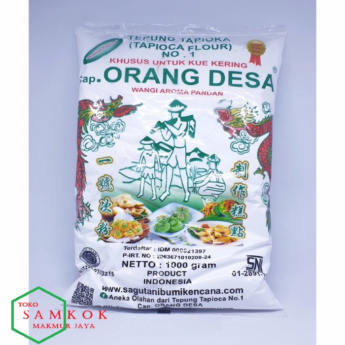 

Tepung Tapioka Cap Orang Desa Aroma Pandan