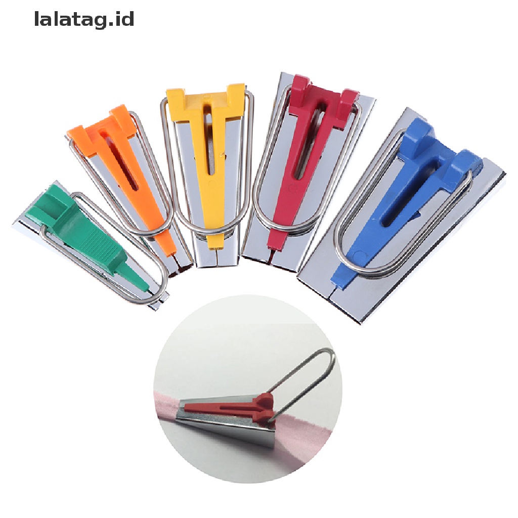 [lalatag] 5ukuran Kain Bias Tape Maker Alat Jahit Quilg 6mm 9mm 12mm 18mm 25mm Set [ID]