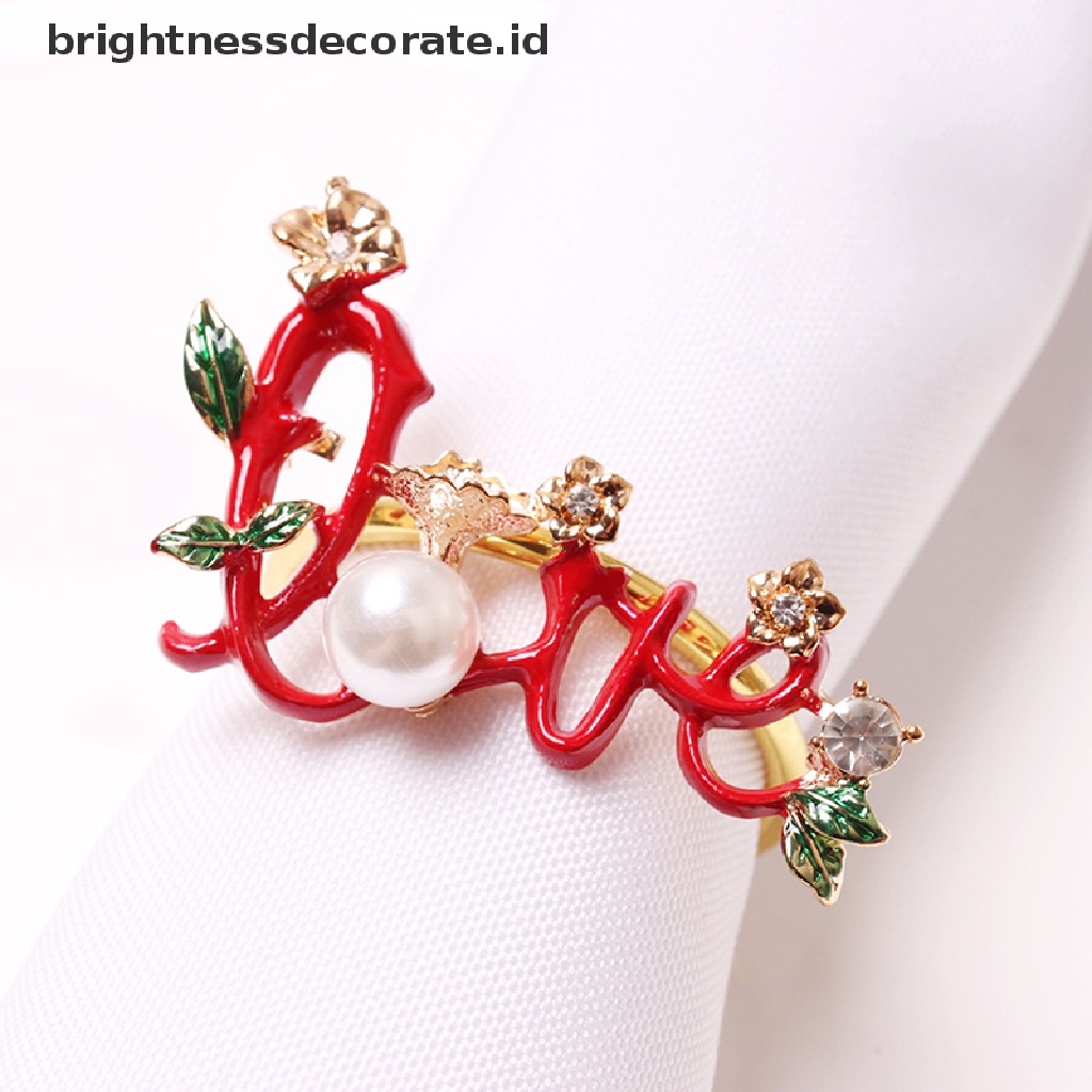 [Birth] Cincin Serbet Cinta Untuk Pernikahan Pesta Meja Tempat Serbet Valene's Day Gift [ID]