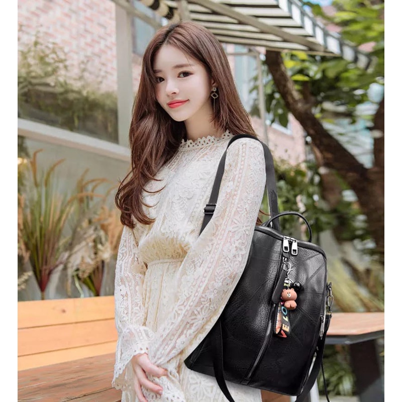 Ransel Wanita Stylesh Korea Tas Bacpack Terbaru Wanita 2023 Tas Kulit pu Wanita