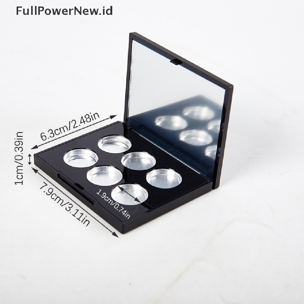 Power 6kisi Kosong Palet Eyeshadow Tempat Penyimpanan Makeup Mata Dish DIY Eye Shadow Alat ID