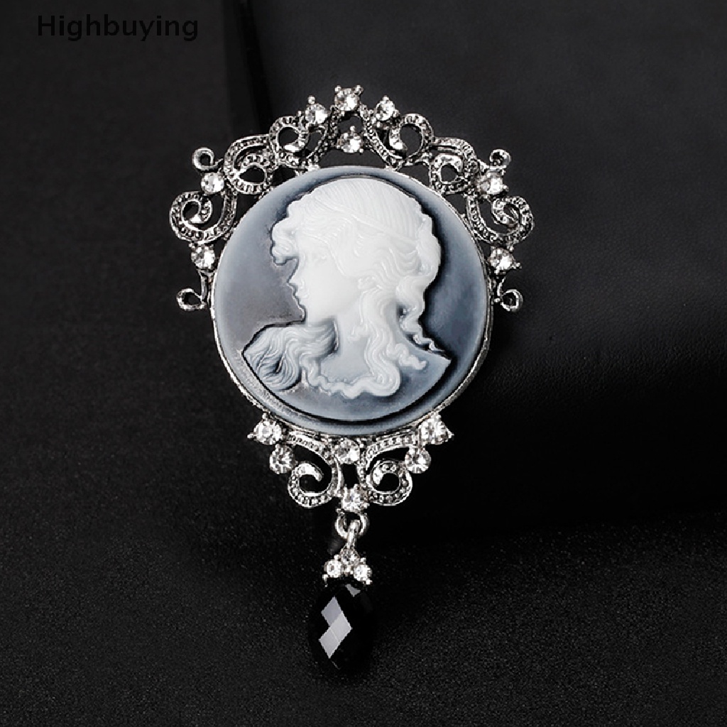 Hbid 1pcs New Cameo Victoria Gaya Kristal Pesta Pernikahan Wanita Liontin Bros Pin Glory