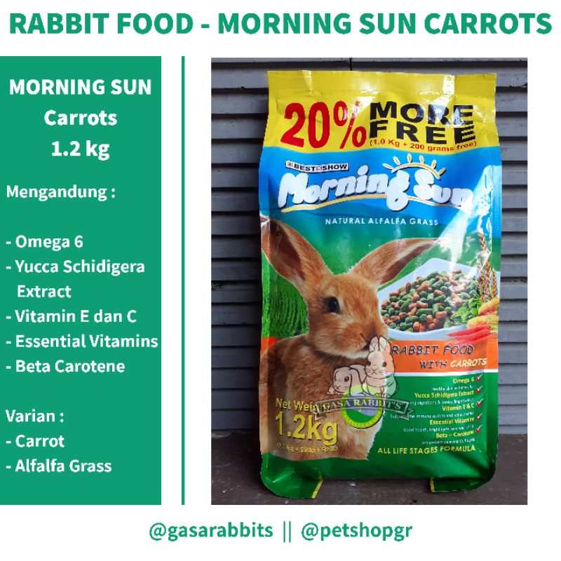 PELET MORNING SUN CARROT - PELET KELINCI MORNING SUN - MORNING SUN RABBIT - MAKANAN KELINCI MORNING 
