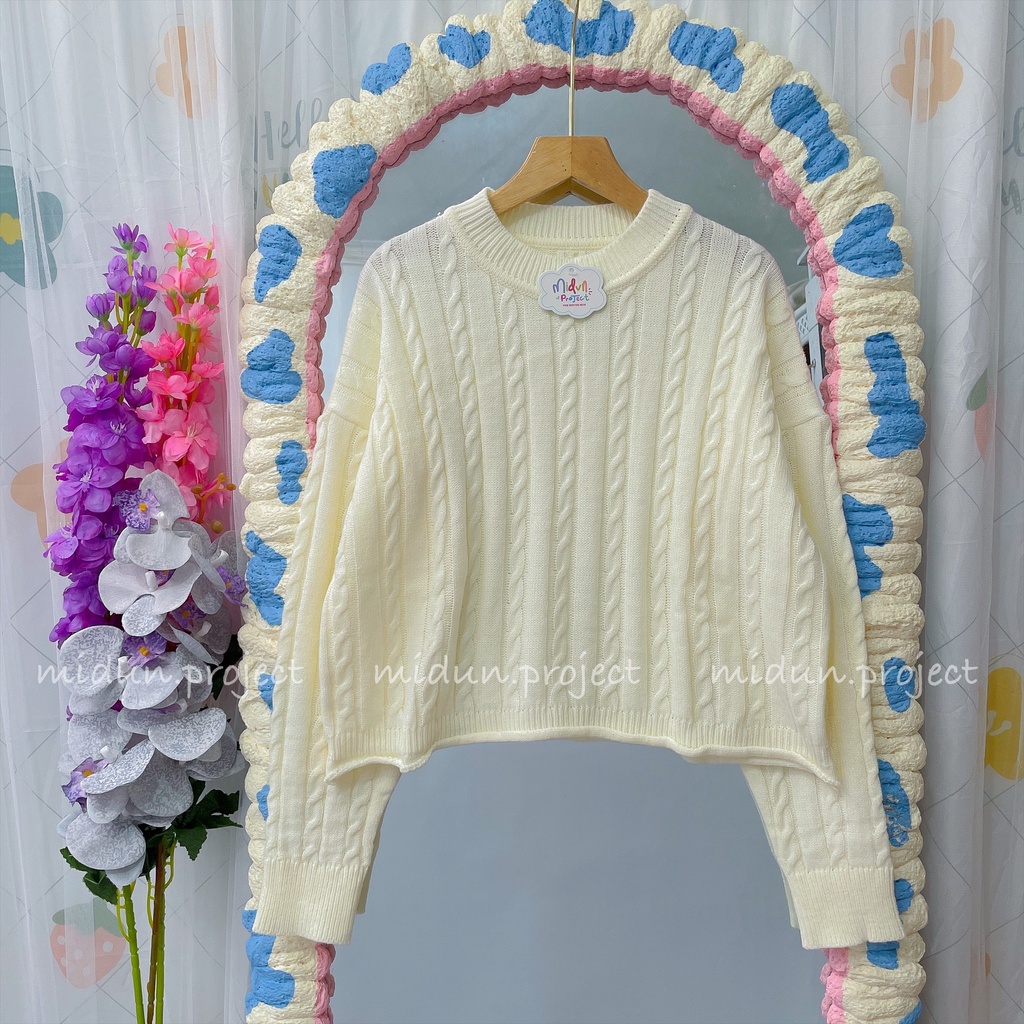 ARSYLA CABLE CROP KNIT | ONESET RAJUT CABLE PREMIUM