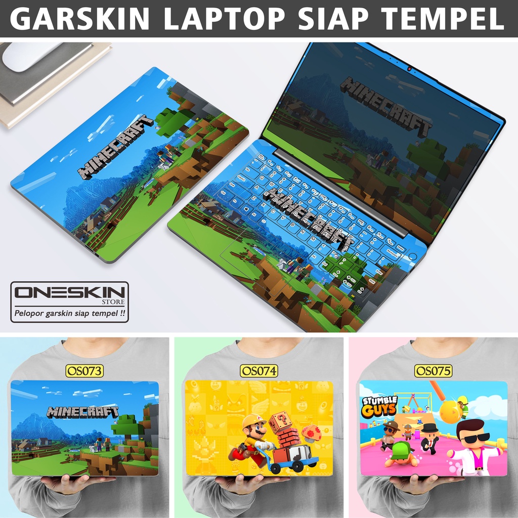 Garskin Sticker Laptop Protector Macbook Full Body Bottom Bezel Palmrest Skin Minecraft Mario Bros