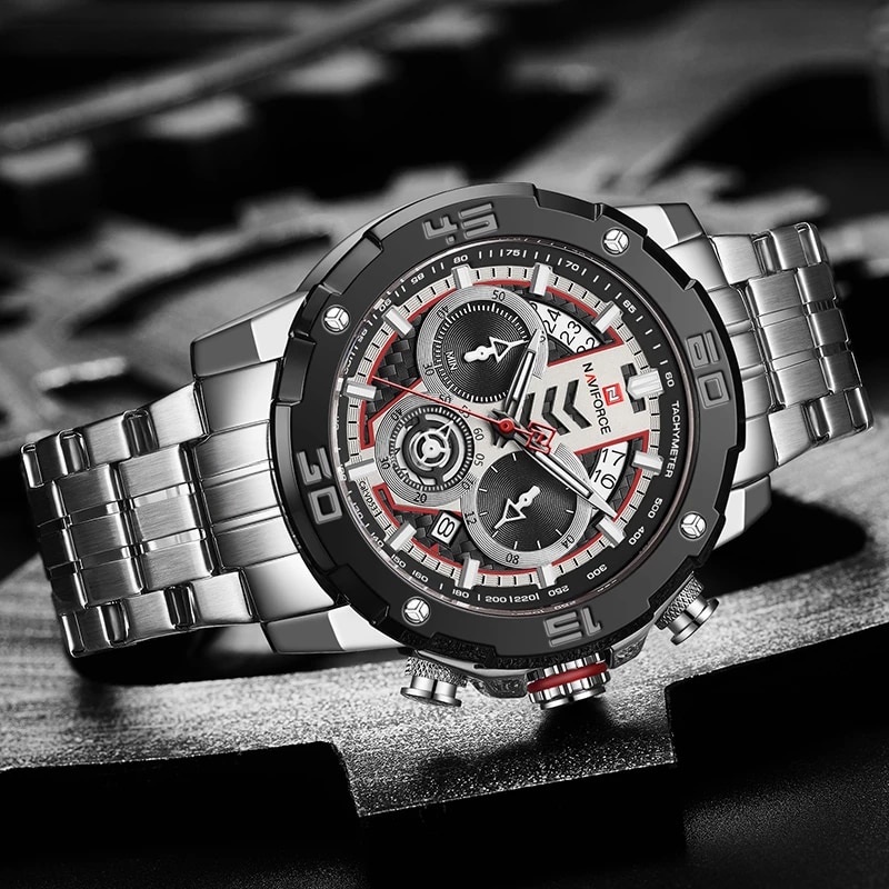 Jam Tangan Pria Naviforce 9175 Original Rantai