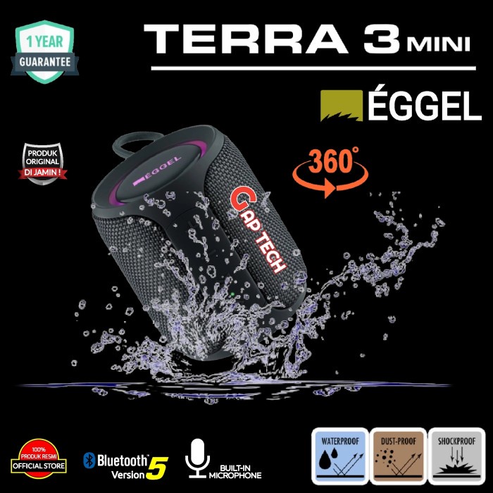 Eggel Terra 3 Mini 360 Waterproof Portable Bluetooth Speaker