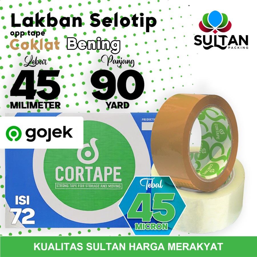 

Murah Lakban Isolasi Solatip 45Mm X 90Yard Opp Tape Cortape Ojol / Dus