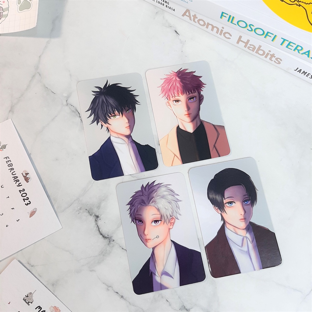 Jujutsu Kaisen Boys Tuxedo Series Photocard by Kioyayo - yuji megumi toge yuuta kertas ganteng