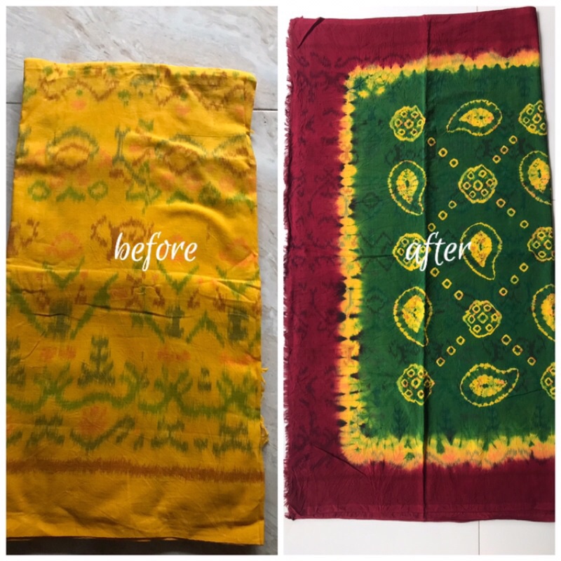 Jasa Lasem Kamen/Jumput Keong (Warna Dasar kamen KUNING)