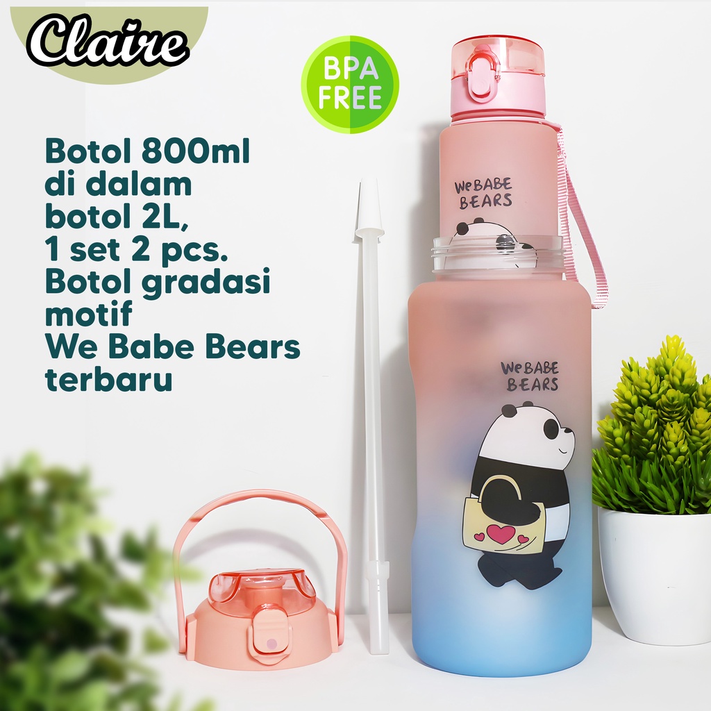 BOTOL We Babe Bears 2 IN 1 / BOTOL MINUM KARAKTER KAPASITAS 2 LITER