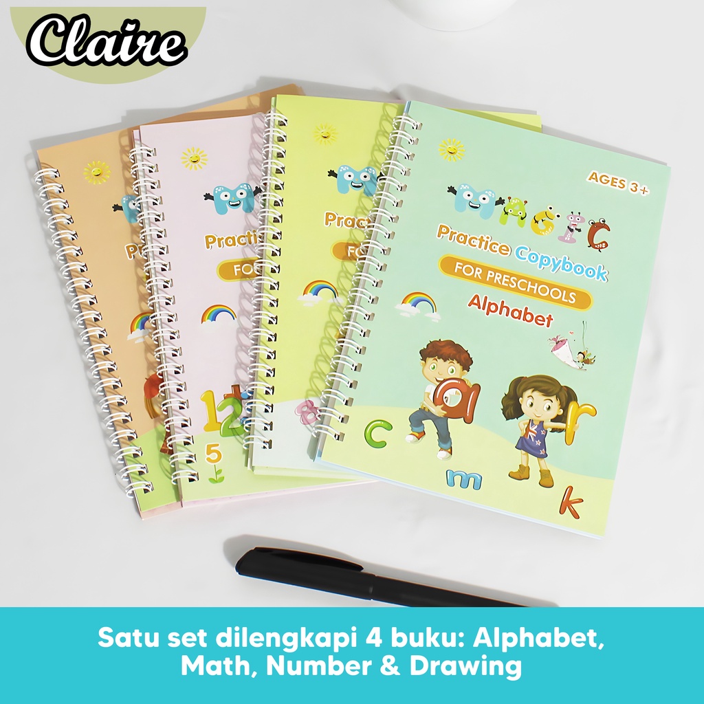 Magic Practice Copybook 1 Set Isi 4 Pcs / Buku Belajar Menulis Anak Practice writing