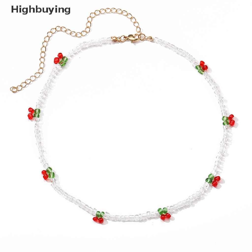 Hbid Wanita Manis Cherry Choker Transparan Beads Kalung Buah Pesta Perhiasan Hadiah Glory