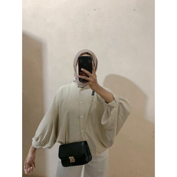 KEMEJA BATWING // BATWING BLOUSE OUTFIT LENGAN BALON / KEMEJA OVERSIZE