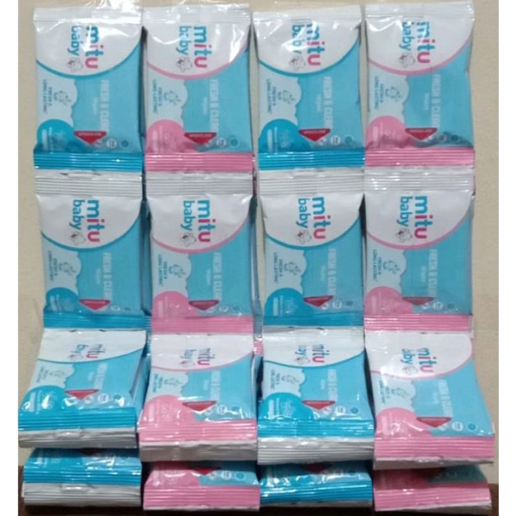 Jual Mitu baby 4 sheets kemasan renceng isi 12 pcs/ Mitu Tisue basah ...
