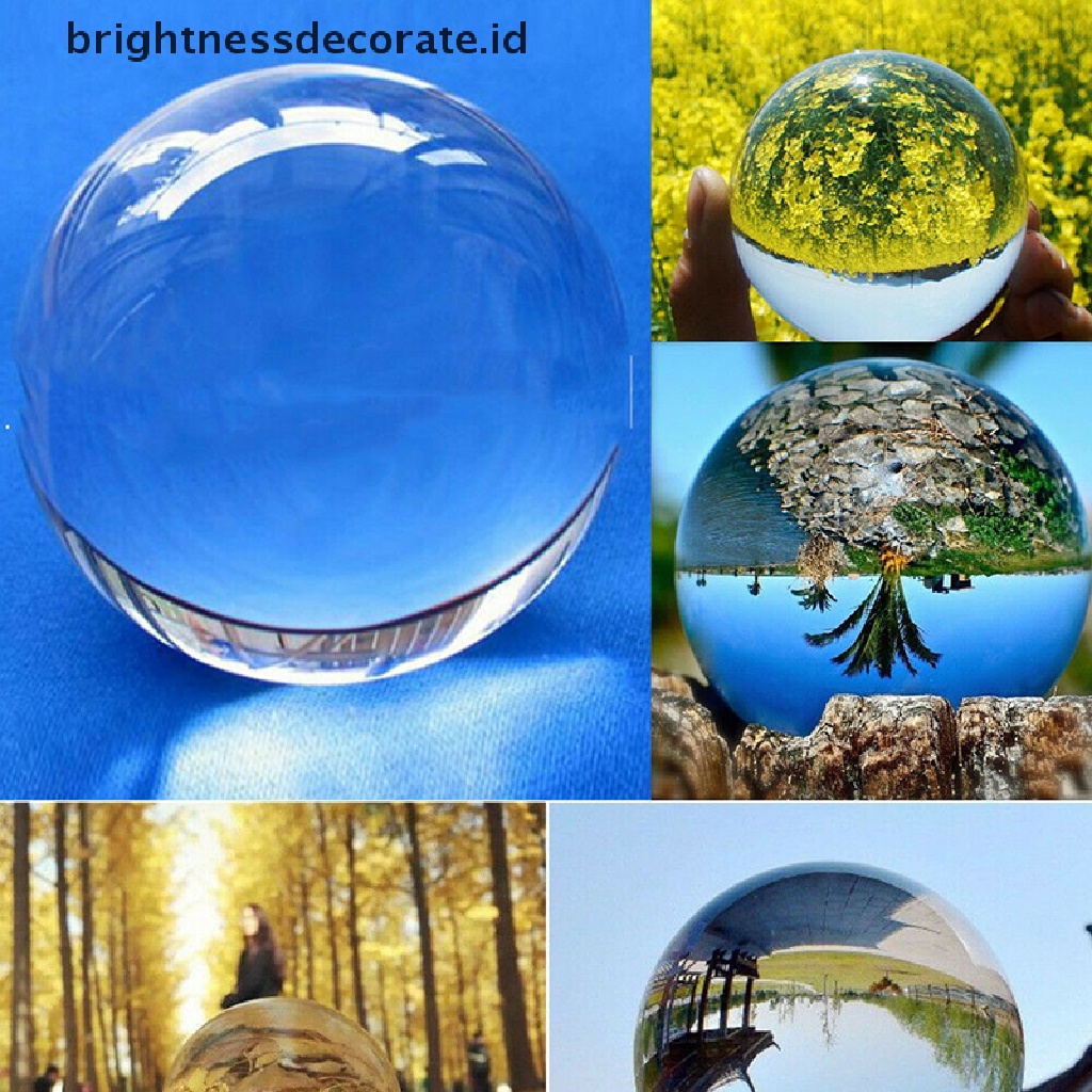 [Birth] 40/50mm Bola Kristal Kaca Bening Healing Sphere Props Fotografi Dekorasi Hadiah [ID]