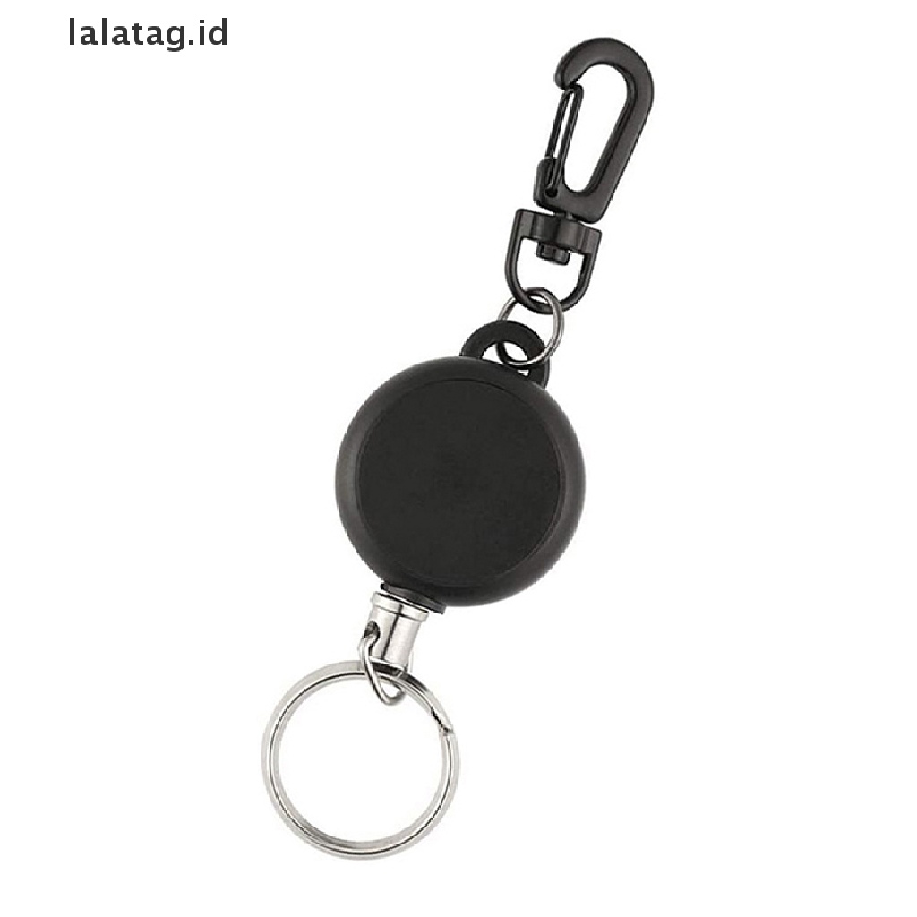 [lalatag] 65cm Retractable Keyring Metal Wire Keychain Clip Gantungan Kunci Tempat Gantungan Kunci [ID]