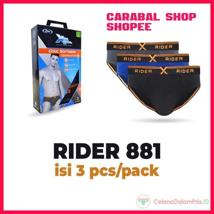 RIDER XTRACOOL BRIEF R881B CELANA DALAM PRIA ISI 3 PCS BEST QUALITY 