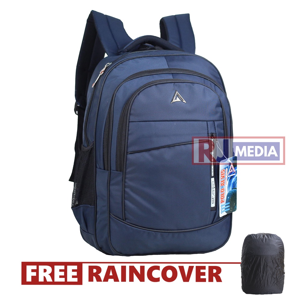 Tas Ransel Polo Alvis Pro Warna Navy backpack Impor Bahan Tebal jahitan Kuat Rapi ransel Kuliah Kerja Sekolah SMP SMA tas Rohis Kantor Muat Laptop 16 inch laptop In Kuat Beban Berat Pria Wanita