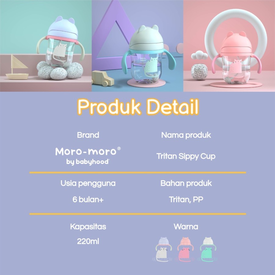 MORO-MORO Tritan Sippy Cup 220ml Gelas Anak