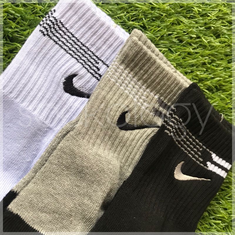 (min 3 @27.500) Kaos kaki Sport branded Nike bordir sebetis tebal (Premium Quality)