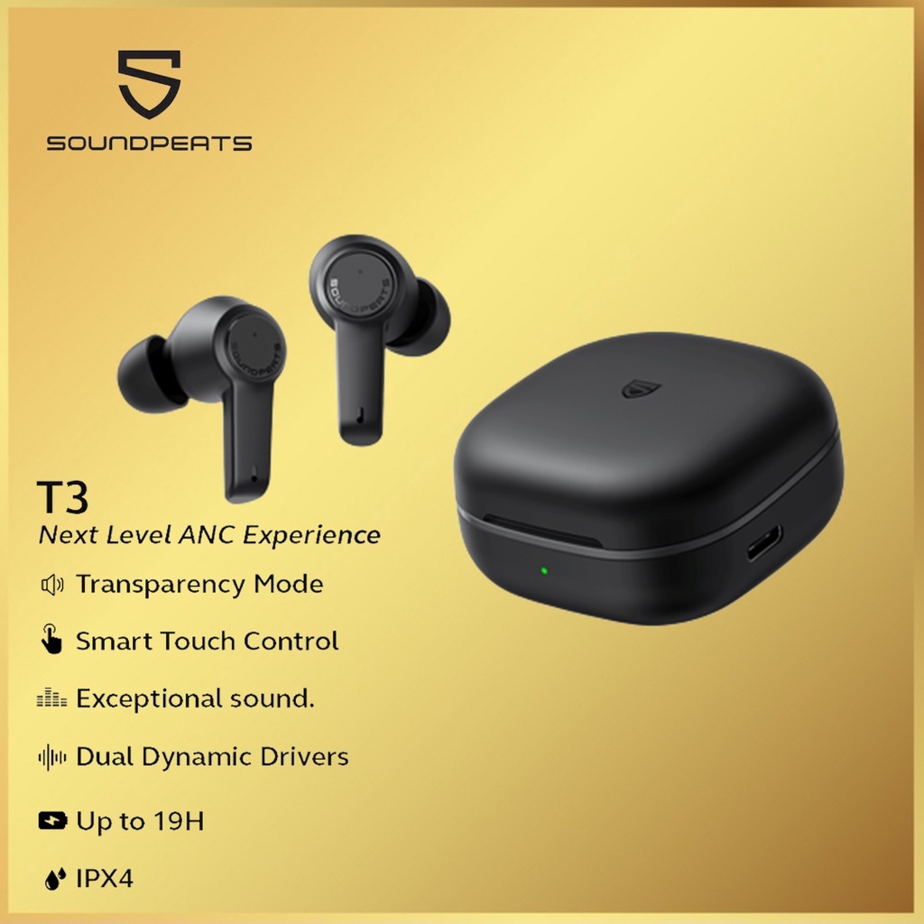 SoundPEATS T3 Active Noise Cancelling True Wireless Earbuds TWS T 3