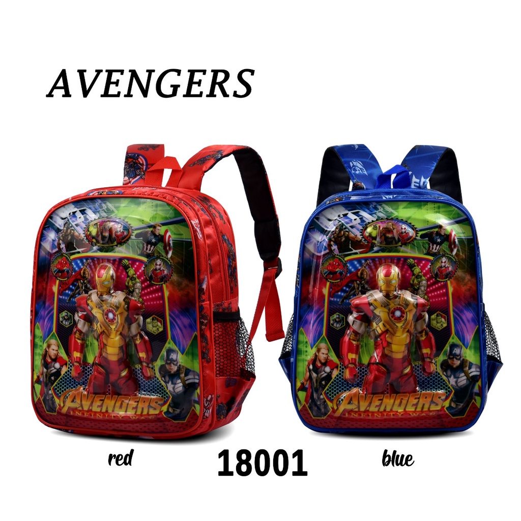 ( DHB )Tas Sekolah Anak Paud TK Tas Anak Karakter Cowo 18001 Full Embos + Lampu Free Kaos Kaki