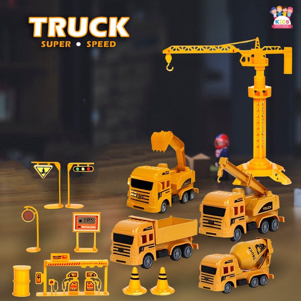 Truck Super Speed Mainan Konstruksi Set | Mainan Anak Laki Laki Mobil Mobilan Truk | Mainan Edukasi Anak Laki Laki 3-4-5-6-7 Tahun