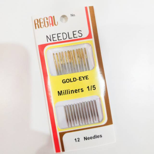 Jarum Jahit Tangan isi 12pcs Gold Eye Milliners Regal