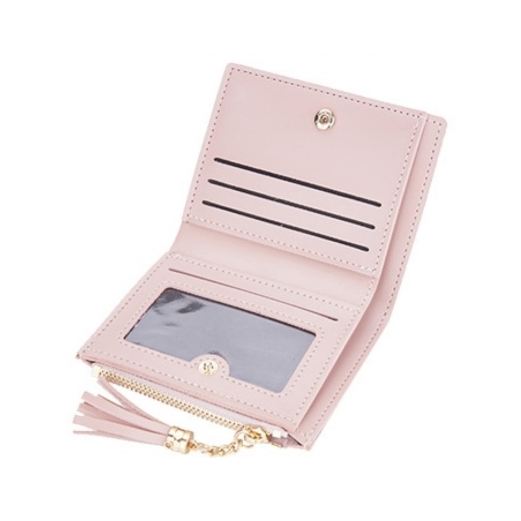 DOMPET LIPAT WANITA BAELLERRY ORIGINAL MINI KULIT PINK PIALIA WA641P3 KECIL SLOT KARTU UANG RESLETING KOIN LUCU KOREA REMAJA KEKINIAN BRANDED PREMIUM BATAM