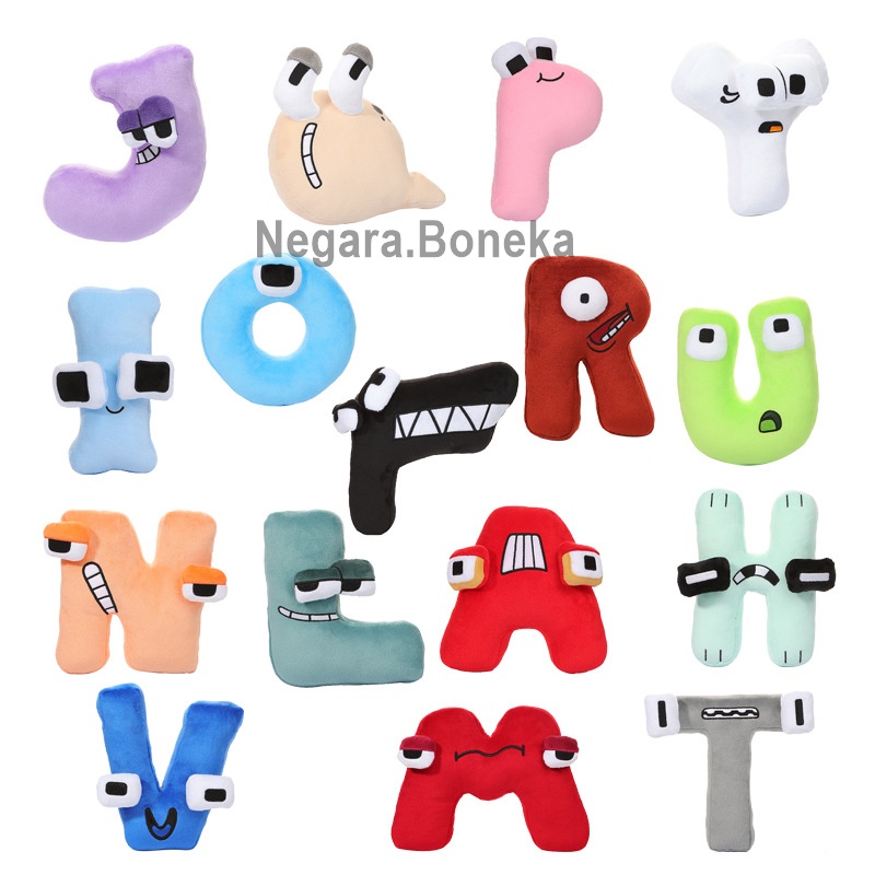 [ Bahan Plush/Yelvo ] Mainan Boneka Bantal Desain 26 huruf Alfabet Lore