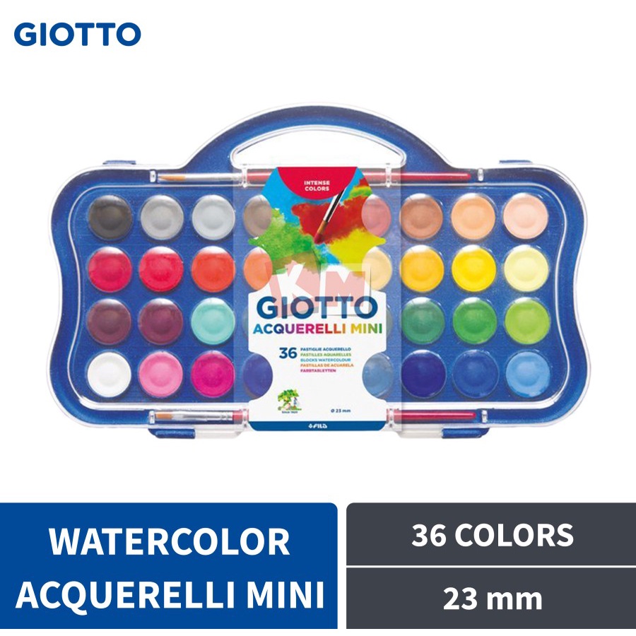 Giotto Acquerelli Mini 36 Warna Water Color Cake / Cat Air 23mm 352700