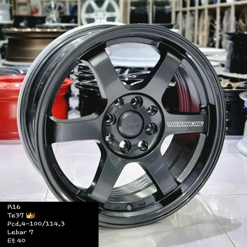 velg racing rays te37 ring 16 lebar 7 et 40 untuk brio agya ayla calya city jazz yaris ignis swift m