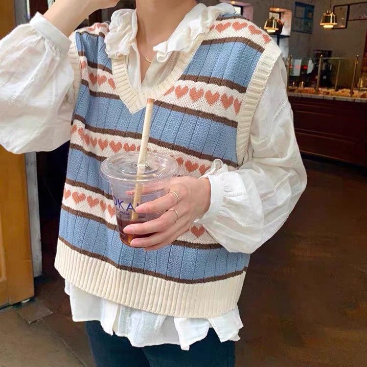 [GRG.03Ja23ᵟ] NEW!!! VEST KNIT HEART/ rajutkorea_rajut murah/Rajut _komputer