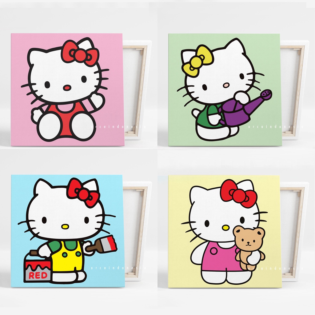 

Paint By Number Kit HELLO KITTY Kanvas 20 x 20 cm