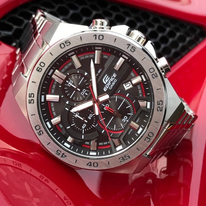 {CollectionStore} Jam Tangan Pria Casio Edifice EFR-564 D Silver Black Red Original BM Murah