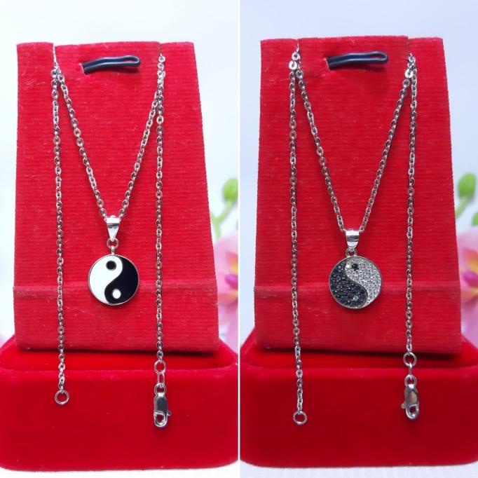 Kalung + Liontin yin yang perak silver 925
