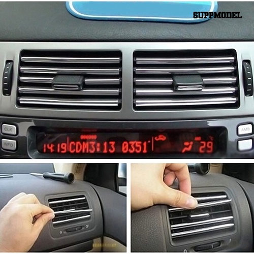 [SM] 4m U Style Chrome Stopkontak Ac Lubang Angin Lis Grille Strip Dekorasi Mobil