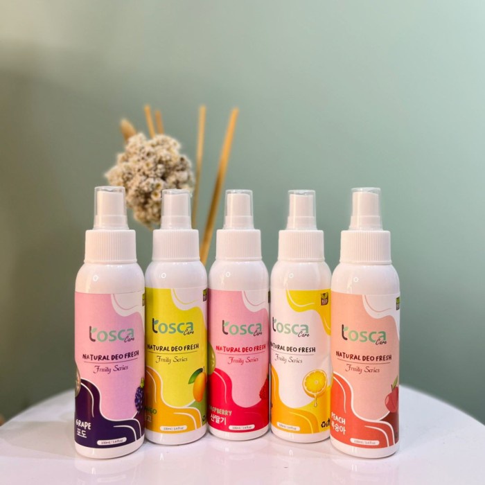 DEODORANT TAWAS SPRAY AROMA BUAH - NATURAL DEO FRESH 100ML TOSCA FRUITY SERIES