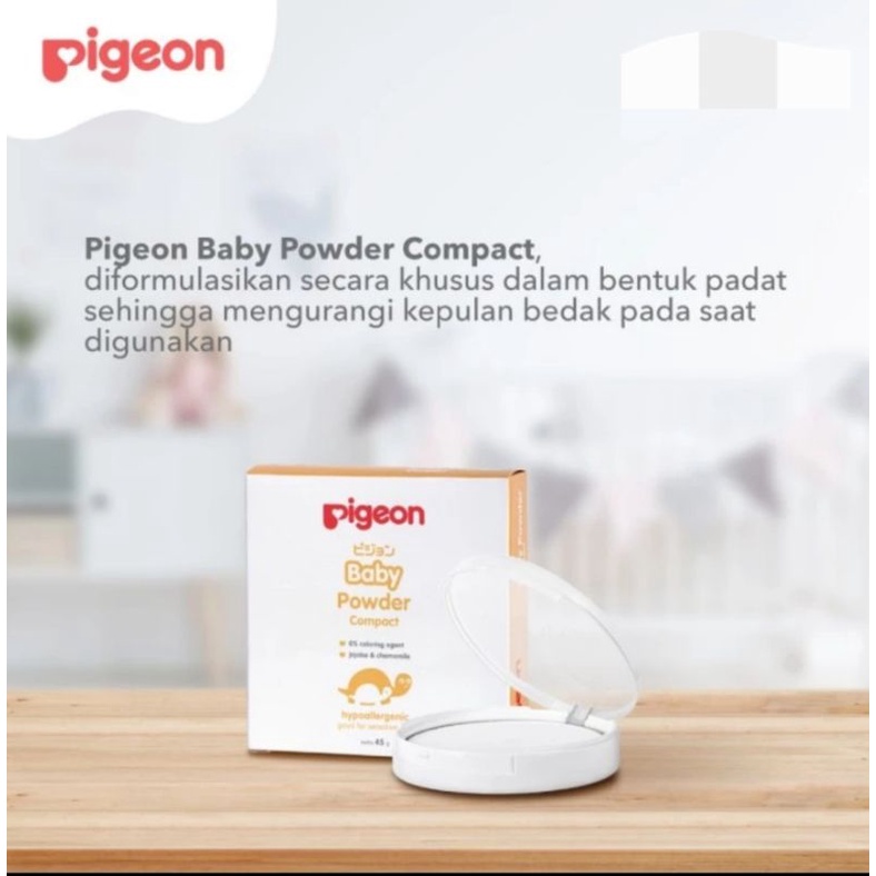 Bedak Bayi Padat Pigeon Compact Powder Hypoallergenic Paraben free 45g 45gr bedak bayi / Pigeon Baby Powder Cake Chamomile