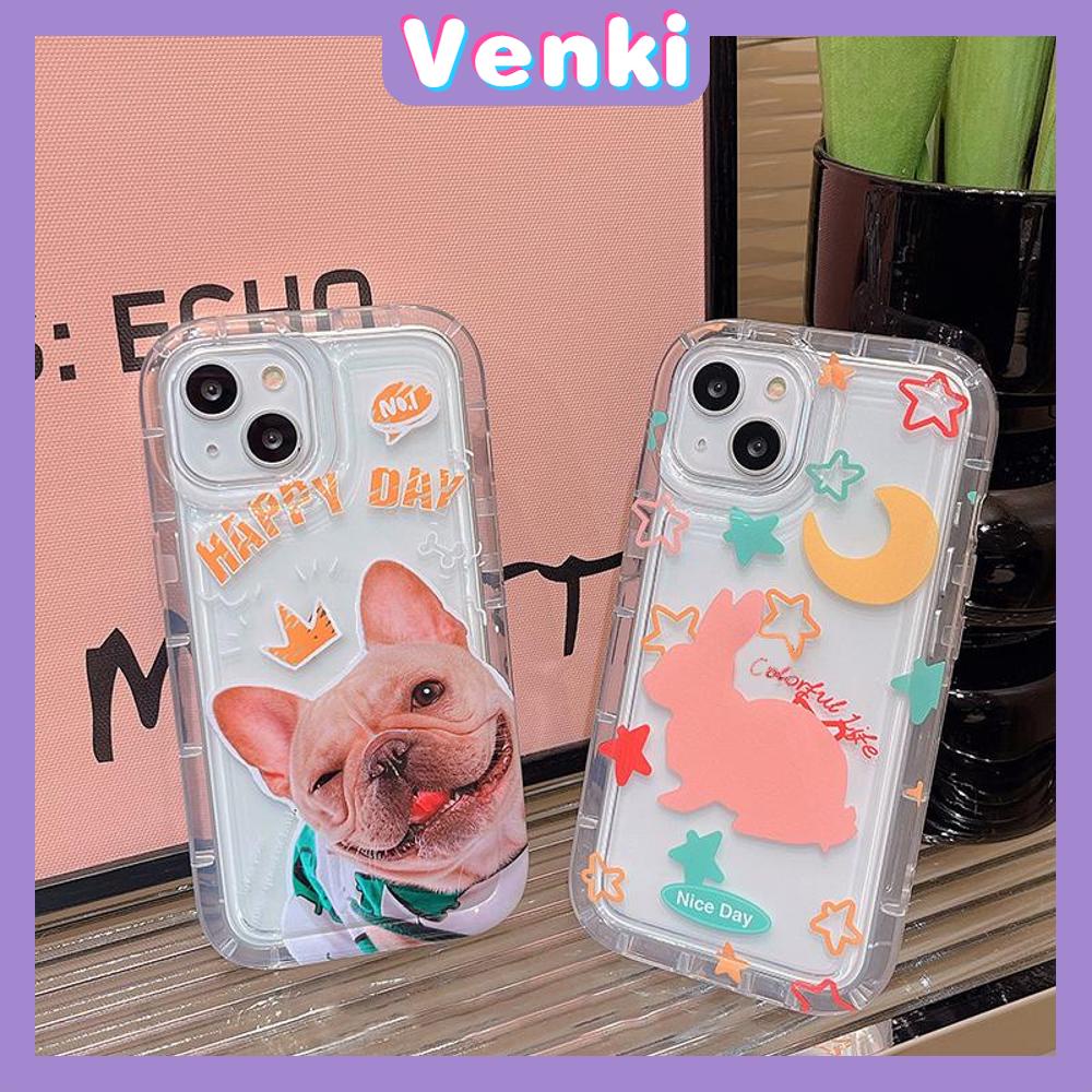 Case For iPhone 14 Pro Max TPU Soft Jelly Airbag Case Cute Dog and Rabbit Clear Back Cover Camera Protection Shockproof For iPhone 14 13 12 11 Plus Pro Max 7 Plus X XR