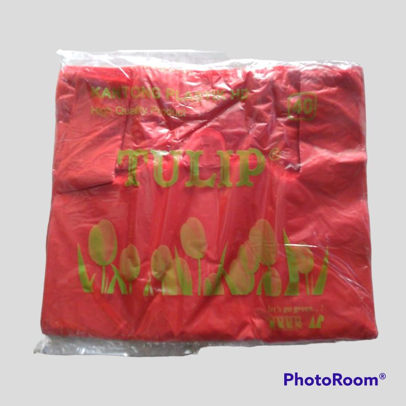 Kantong kresek plastik HD Tulip Merah 40