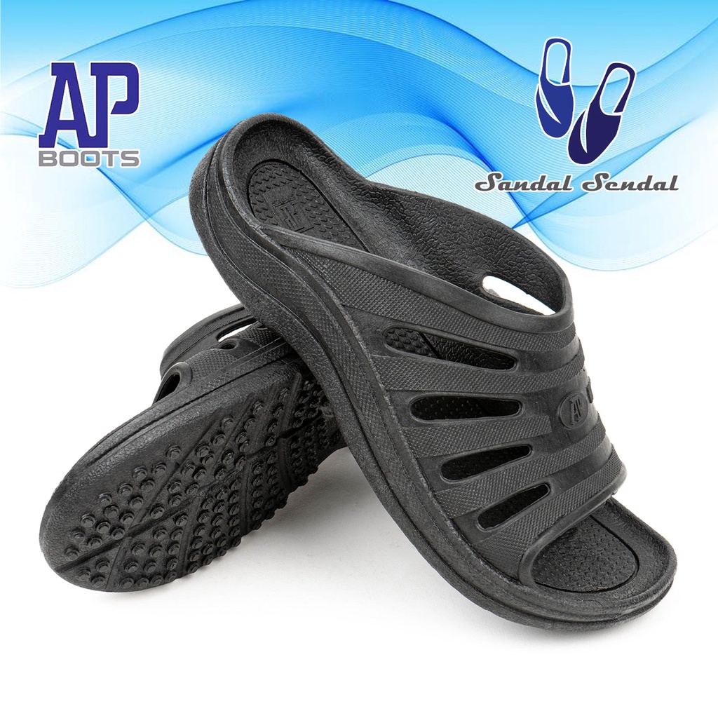 Sendal Slop Pria AP 991 Hitam - Sandal Slide