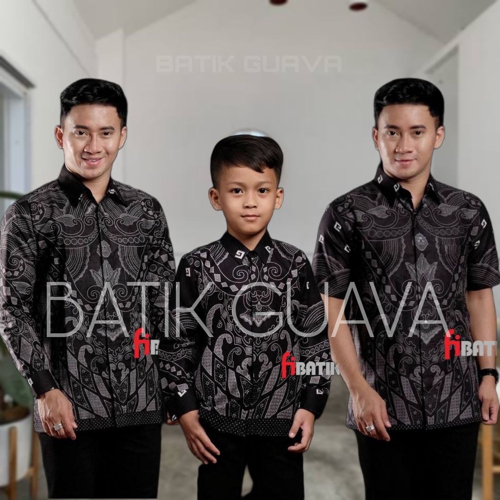 TERLARIS Couple sweet || couple batik ayah dan anak cowok BATIK HITAM