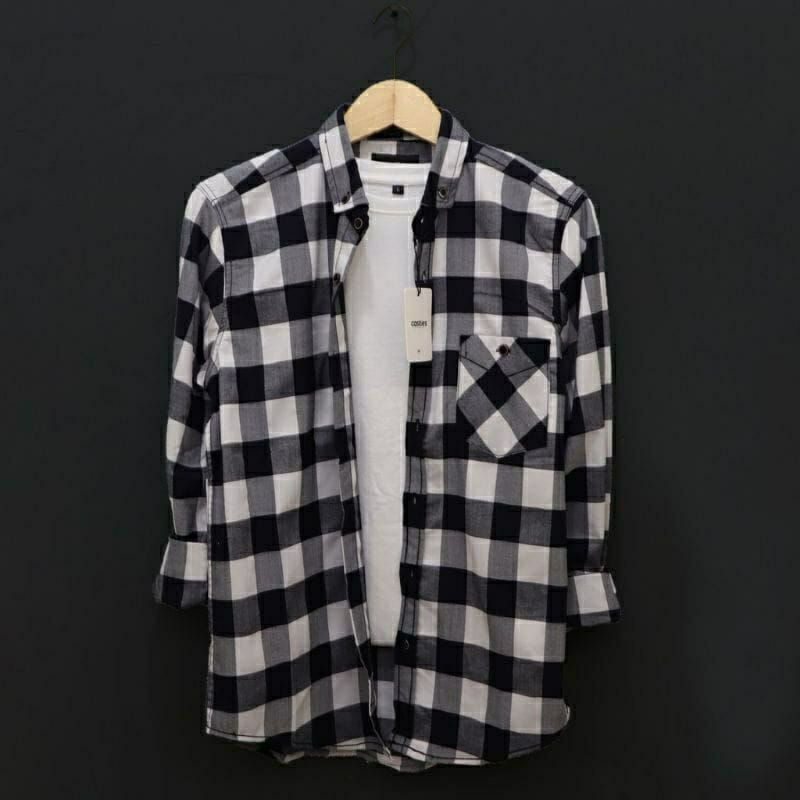 Kemeja Flanel Pria Lengan Panjang Motif Kotak Kotak Kwalitas Premium Flanel Terbaru 2022 pria lengan panjang distro kasual santai casual katun kerja kantor putih merah marun hitam premium pria cowok laki laki wanita cewek perempuan terlaris murah viral-FL A