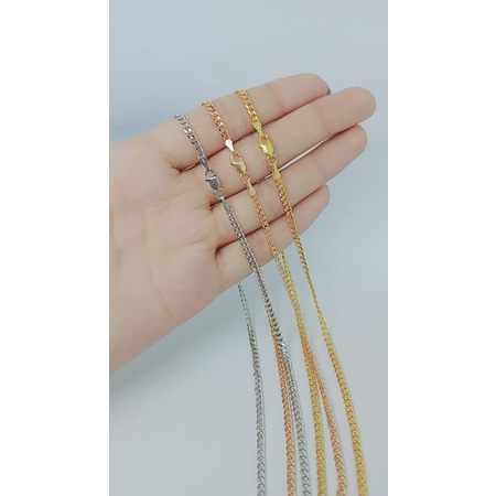 kalung anak cewe cowo rantai stang polos/perak asli silver 925 lapis emas/perhiasan anak fashion terbaru